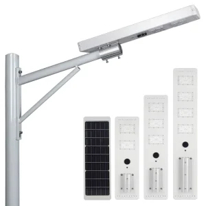 Outdoor Waterproof Motion Sensor Auto Dimming Road Garden Smart All in One Solar Street Light Led with Remote