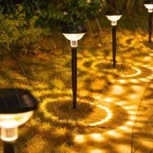 Outdoor Waterproof RGB Color Changing Solar Pathway Lawn Lamp for Garden Decor Landscape Lighting