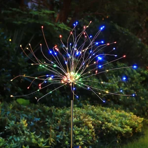 Outdoor Waterproof Solar LED Garden Lantern with Fireworks Dandelion Reed Design