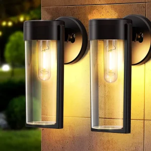 Outdoor Waterproof Tungsten Warm White Solar LED Wall Lights Black Garden Light Wall Lamp for Wall Garden Yard