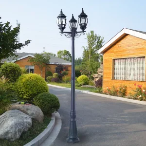 PH8103 Plastic Material IP44 Waterproof Outdoor Column Lamp 3 Heads Column Combination LED Landscape Lamp Post Light Garden