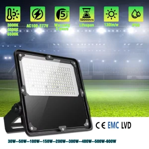 PMMA Lens High Performance Outdoor IP66 Waterproof 20w 30w 50w 100w 150w 200w 300w Led Flood Light