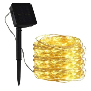 PVC Plastic LED Light String Outdoor Solar Powered Waterproof IP44 Dimmable Landscape Garden Decor Christmas Lights