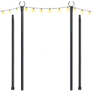 Patio Backyard Party Outdoor Metal Pole Aluminum String Light Pole