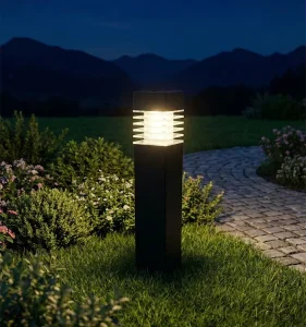 Plastic Outdoor Ground Mounted LED Solar Lawn Light Rechargeable Battery 6-8 Hours Warm White IP44 CRI 80