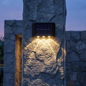 Polycrystalline Silicon High Conversion Efficiency Modern Outdoor Solar Wall Lamp with Waterproof Design