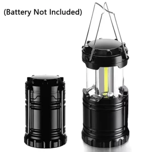Portable 3-COB LED Camping Lantern Mini Hanging Tent Lantern 3W 200 Lumens with Handle Battery Not Included