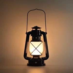 Portable Dimmable LED Nightlight Table Lamp with Lithium Battery, Ra80 Kerosene Style