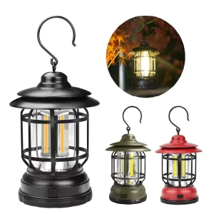 Portable Emergency Hanging Camping Lantern Tent Light with Hook for Outdoor Hiking Fishing