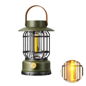 Portable LED Horse Lantern 48h Battery Life Waterproof Retro Tent Hanging Lantern for Hiking and Home Decor