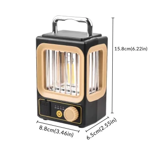 Portable Outdoor Camping Lantern USB Rechargeable Retro LED Light for Emergency Hiking Tent Use