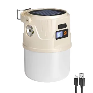 Portable Rechargeable ABS LED Camping Lamp with IP55, Remote Control, and Dimming for Emergency Outdoor Use