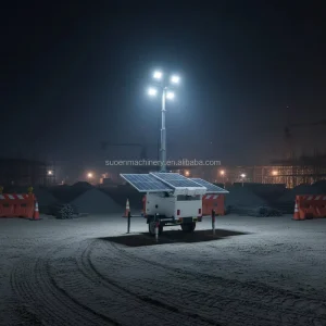 Portable Solar LED Light Tower Telescopic Mast Mobile Light Tower for Nighttime Construction Lighting
