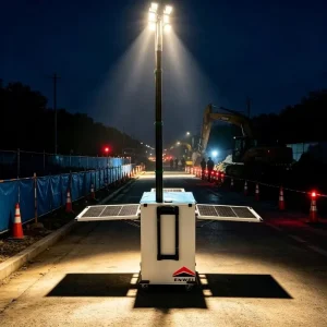 Portable Solar Panels LED Light Tower for Construction Site Lighting