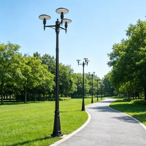 Post Main Gate Outdoor Lighting Lamp Outdoor Modern LED Garden Light LED Solar Street Light All In One IP65 Post Pole Lamp