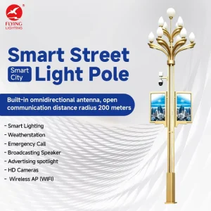 Professional Manufacturer Customized Multifunctional Smart Pole Street Light with Charger WIFI Camera Smart Street Lamp Pole