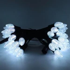 Programmable Addressable LED Pixel Lamp C9 Strawberry Shape IP67 Waterproof Outdoor LED String Lights with Custom Cable Spacing