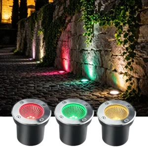 RGB 10W LED Underground Light Outdoor Ground Waterproof Courtyard Step Park Spotlight Sidewalk Path Floor Inground Lamp 110V