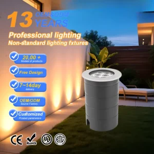 RGB DMX512 Stainless Steel Inground LED Landscape Light IP67 Underground Buried Lamp for Garden Pathway Yard