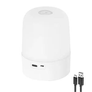 RGB LED Table Light Portable Energy Saving Dusk Dawn Touch Control FCC Certified Dimmable Wall Plug Night Lamp for Camping