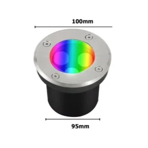 RGB LED Underground Light 3W DMX512 Dia100mm IP67 DC24V for Garden for Outdoor Use