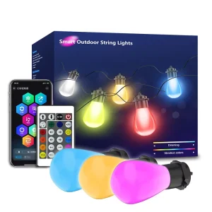 RGB Smart Tuya WIFI String Lights S14 LED Edison Bulb String for Outdoor Holiday Christmas Decoration LED Strip Light