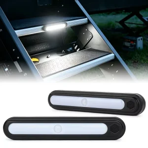 RGBW LED RV Step Light, IP66 Waterproof Motion Sensor Exterior Stair Lamp with Magnetic Base for Motorhome Camper Trailer