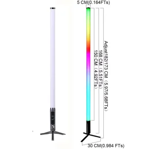 RGBW Wireless WiFi and DMX512 Controlled Neon Light Tube 80cm 150cm 360 Degree Luminous Pixel IP67 LED Stage Background Light