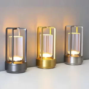 Rechargeable Aluminum LED Table Lamp with Touch Dimming, Warm Light