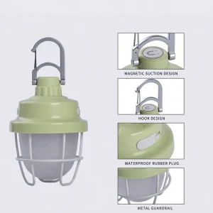 Rechargeable LED Camping Lantern Magnetic Vintage Hanging Tent Light Waterproof USB Hook Outdoor Hiking Emergency Lamp