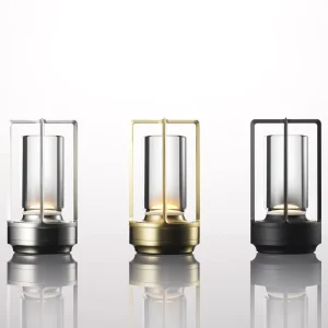 Rechargeable Portable Metal Cordless Dimmable LED Table Lamp Battery Powered 2000mAh Touch Night Light for Restaurant Bar
