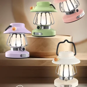 Rechargeable Waterproof USB LED Tent Lantern, Retro Style