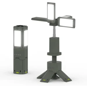 Retractable Four-Leaf Three-Legged Adjustable LED Camping Lamp for Tents and RVs