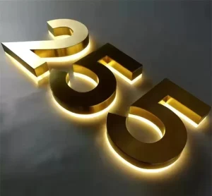 Reverse Illuminated 3D Channel Letter Sign, Personalized Back Glowing Metal Brand Sign for Cafe Salon Retail Storefront
