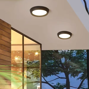 Round Aluminum Outdoor Ceiling Light with Motion Sensor IP65 for Hotel