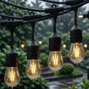 S14 IP65 Solar Powered Battery Operated Circular Running Light String Key Activated Remote Control Outdoor Camping Decoration