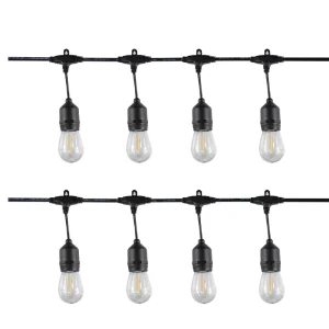 S14 Outdoor Patio String Light Cable Waterproof IP44 25ft G40 LED Bulb