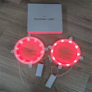 Set of 2 Cornhole LED Light 6 Inch Rings Decorative Board Lighting for Toss Game Night Play Outdoor Party Accessory Kit Set