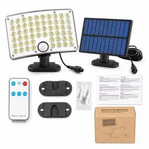 Single Head Split Wall Lamp with Remote Control Motion Sensor Rechargeable Solar Garden Lamp Outdoor Garden Wall Light
