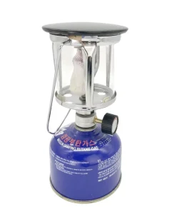 Single Mantle Stainless Steel Outdoor Gas Lantern, Portable Camping Lantern for Climbing