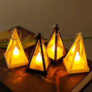Small Wind Lamp Pendant LED Electronic Candle Camping Lamp, Water Resistant, Handmade