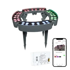Smart App Control RGBW Palm Tree Ring Light IP67 Waterproof 6W DC24V LED Outdoor Artificial Decorative Garden Landscape Lighting