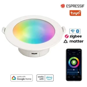 Smart Downlight 4 Inch RGBCW 900LM WiFi App-Controlled Dimmable LED Ceiling Light Fixture for Home
