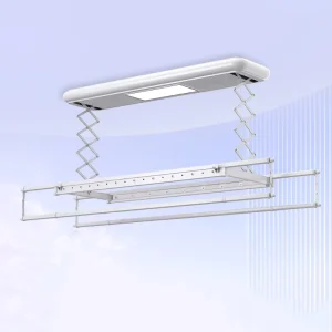 Smart Electric Clothes Drying Rack with LED Lighting for Balcony Use