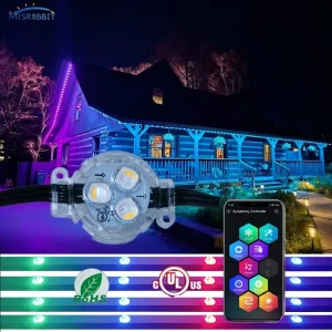 Smart RGBW Permanent Outdoor Lights 108 LED IP67 Waterproof Building Facade Lighting 75 Scene Modes App Control