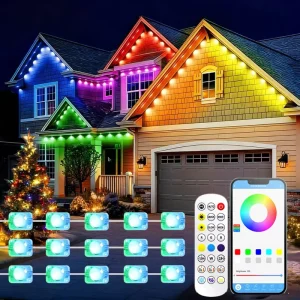 Smart Rgbic Permanent Outdoor LED Point Lights App Control Music Sync Holiday Landscape Eave Lighting for Christmas Decor