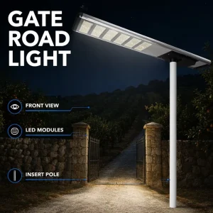 Solar AC Hybrid LED Street Light Auto Switch Grid Power Monocrystalline Panel Motion Sensor Road Lamp Factory OEM Available
