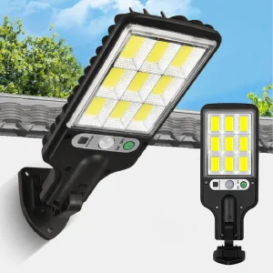 Solar Aluminum Long Strip LED Outdoor Wall Light with Motion Sensor Waterproof Super Bright Integrated Garden Lighting