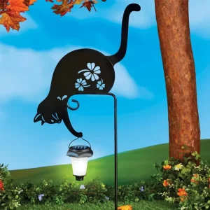 Solar Black Cat Iron Lantern IP65 Waterproof Outdoor Garden Balcony Lawn Landscape Atmosphere Decoration