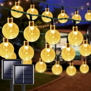 Solar Bubble Ball LED Light String IP66 Waterproof Metal Hotel Outdoor Courtyard Camping Decorative Light Strip